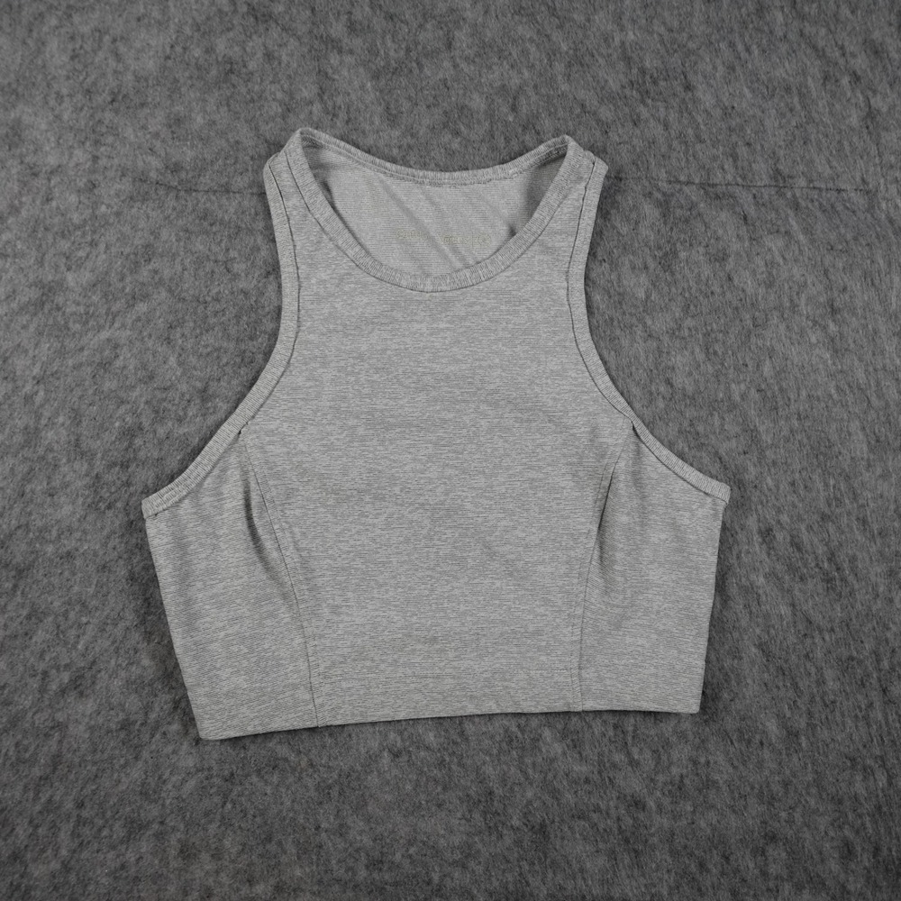 Outdoor Voices Top Womens Small Gray TechSweat Racerback‎ High Neck Crop Tank
